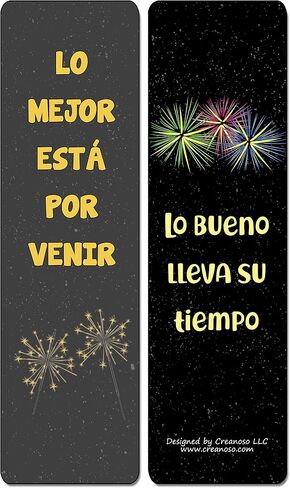 Creanoso Spanish Motivational Quotes Bookmarks (12-Pack) - Stocking Stuffers Premium Quality Gift Ideas for Children, Teens, & Adults - Corporate Giveaways & Party Favors in Saudi Arabia