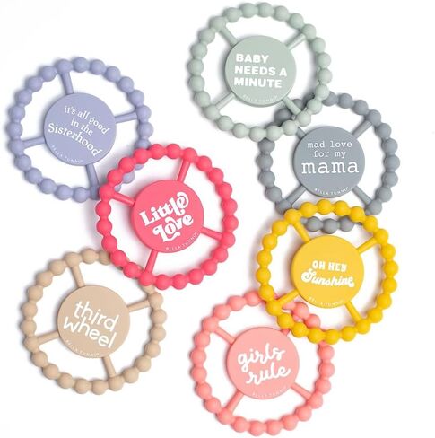 عضاضة سعيدة للأولاد من بيلا تونو - لعبة عضاضة للأولاد ناعمة وسهلة الإمساك، حلقة عضاضة من السيليكون للمساعدة في تهدئة اللثة، غير سامة وخالية من مادة BPA، فرشاة in Kuwait