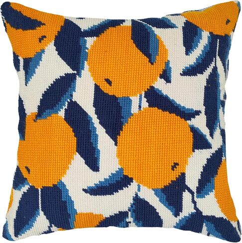 Howie's Needlepoint Needlepoint Kits for Adults, Pillow Front Cross Stitch Kit with Embroidery Pattern on Canvas, Yarn, 2 Needles and Instruction, 16 x 16inch(White Lily) in Kuwait