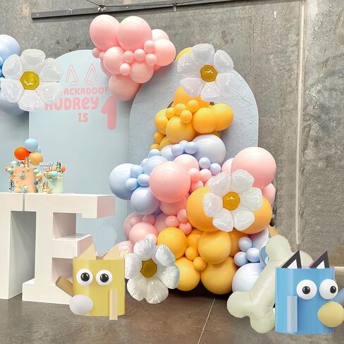 Blue Balloons Arch Garland Kit 142Pcs,Paw Dog Birthday Party Decorations,Sunflower Bone Foil Balloons Blue Purple Yellow Pink Balloons for Boys Girls Blue Puppy Theme Baby Shower Supplies in Saudi Arabia