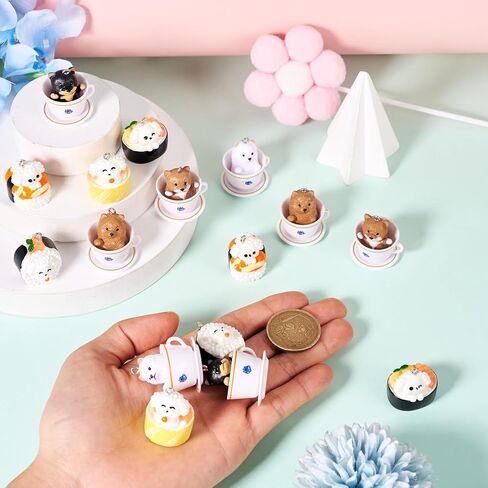 Craftdady Resin Cartoon Dog Pendant Cute 3D Puppy Dangle Charms with Loops Lovely Animal Pet Charms for DIY Necklace Bracelet Earring Key Chain Jewelry Making Crafts in Kuwait