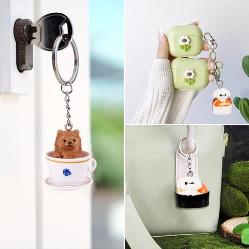 Craftdady Resin Cartoon Dog Pendant Cute 3D Puppy Dangle Charms with Loops Lovely Animal Pet Charms for DIY Necklace Bracelet Earring Key Chain Jewelry Making Crafts in Kuwait