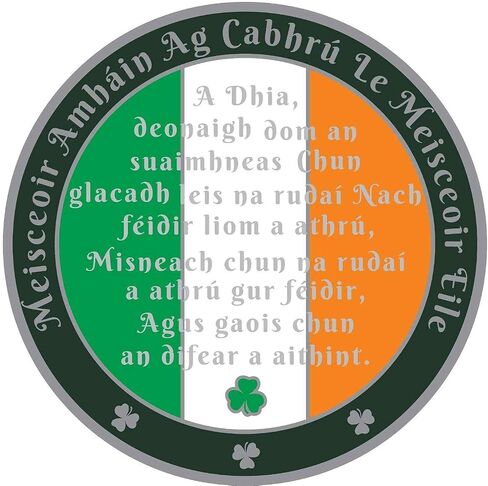 MYRECOVERYSTORE Green Shamrock Recovery Medallion in Years 1-50 Serenity Prayer in Gaelic on Rear in Saudi Arabia