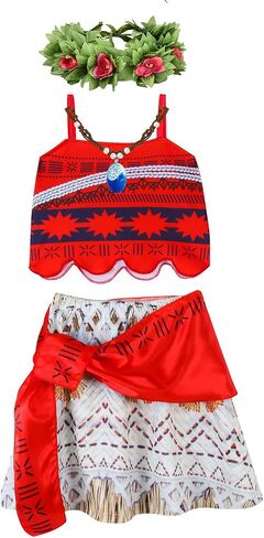 DDazzling Princess Costume Set with Hawaiian Flower Garland and Necklace in Saudi Arabia