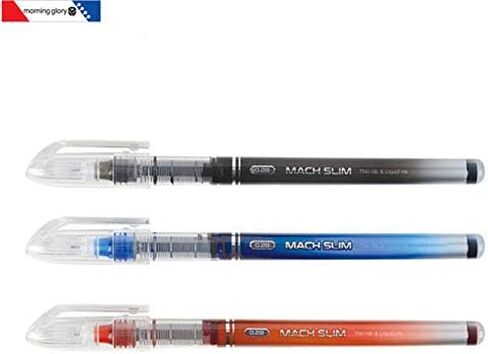 Morning Glory Mach Ball Pen 0.28 mm tip fine point tip (12 pcs) (Black) in Kuwait