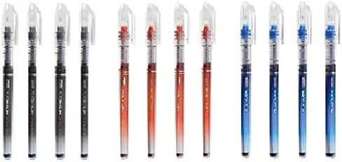 Morning Glory Mach Ball Pen 0.28 mm tip fine point tip (12 pcs) (Black) in Kuwait