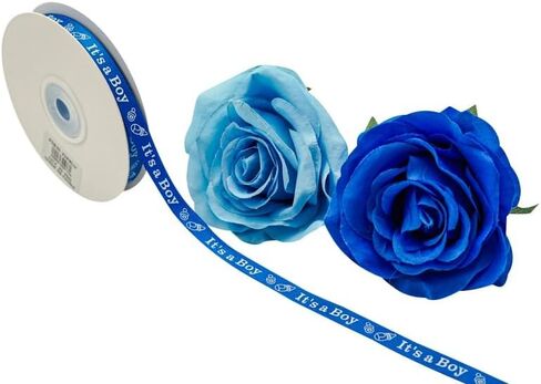 3/8" X 25 Yard Single Face It's a Boy Printed Baby Shower Satin Ribbon Gender Reveal Party Birthday Decoration for Games, Gifts, Pacifier Favors (Tan) in Kuwait