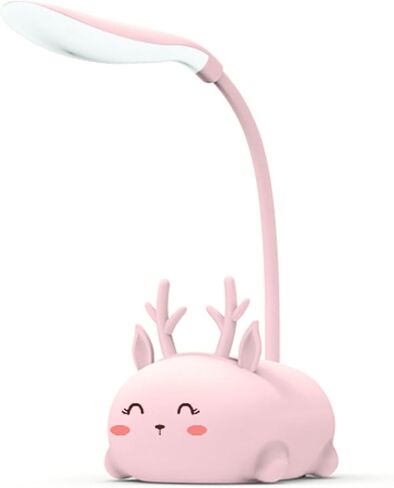 Kids Lamp, Cute LED Desk Lamp for Kids, Mini Animal Night Light, USB Rechargeable Flexible Cartoon Lamp Eye-Care Lighting for Bedroom (Tiger G, White) in Saudi Arabia