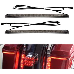 Motorcycle LED Saddlebag Tail Light Running Brake Sequential Turn Signal Lamp Fit for Harley Touring Street Gilde Road King Road Gilde Electra Glide Ultra Limited 2014-2023 Smoked Lens