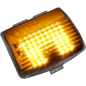 DTR2017 Smoked Front Amber Rear Red LED Fender Tip Lights Taillight for Harley Softail Heritage, Sportster, Road Glide Touring Fatboy Electra Glide FLHTC FLHTK FLTRU FLHTKL