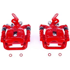 Power Stop Rear S7272 Pair of High-Temp Red Powder Coated Calipers
