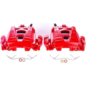 Power Stop Front S6156 Pair of High-Temp Red Powder Coated Calipers
