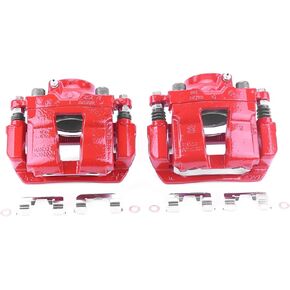 زوج من Power Stop Front S6460 من الفرجار المطلي بمسحوق أحمر عالي الحرارة