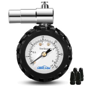 Presta Valve Gauge, GODESON Analog Presta Valve Bicycle Tire Pressure Gauge,100PSI/7Bar, Suitbale for Hybrid Bike Tire Inflation Range