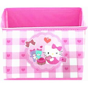 Kerr's Choice Cute Desk Box for Girls Kawaii Storage Box Kitty Foldable Baskets | Kitty Office Desk Room Decoration Cat Kitty Gifts Accessories Cute Room Decor