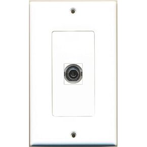 RiteAV - 1 3.5mm Audio-Headphone Jack Port Wall Plate Decorative - White