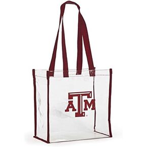 حقيبة استاد مفتوحة من الأعلى، شفافة بمقابض طويلة لمحبي Texas A&M Aggies.