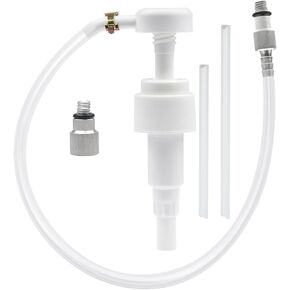 Lower Unit Gear Oil Pump for Standard Quart Bottles, 3/8 inch Metal Swivel, 8mm and 10mm Adapters, for Most Marine Boat Outboard Motors (NOT for Volvo Penta)