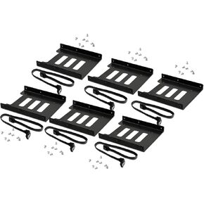 طقم تركيب SSD/HDD داخلي مقاس 2.5 بوصة إلى 3.5 بوصة، محول حامل معدني مع كابل SATA 3.0 (6 عبوات) in Kuwait