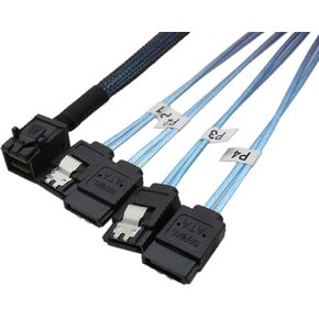 CableDeconn Internal HD Mini SAS (SFF-8643 Host) to 4X SATA (Target) Hard Drive Cable (100CM) in Kuwait