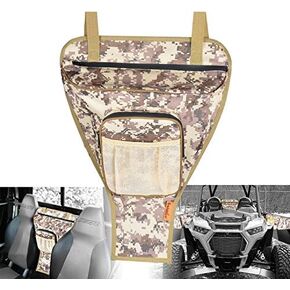 Goldfire RZR Storage Accessories,1680D UTV Tool Bag RZR Center Seat Storage Bag Shoulder Bag Compatible with Polaris Razor 570 800 S 900 1000 XP (Orange Piping)