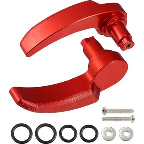 X AUTOHAUX Motorcycle Saddle Bag Latch Kit for Harley-Davidson Road King Road Glide 2014-2019 Saddlebag Lifter Handle Lever Red