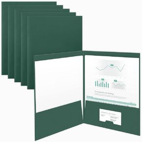 25 Count, Green, Two Pocket Presentation Folders, Perfect for Sales Material, Important Documents & More (9 x 12)