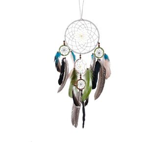 Brown Dream Catchers - Rooster Feathers with Multiring, Handmade Large Dreamcatcher for Bedroom, Dream Catcher for Girls, Dream Catchers for Boys, Dream Catcher Wall Decor
