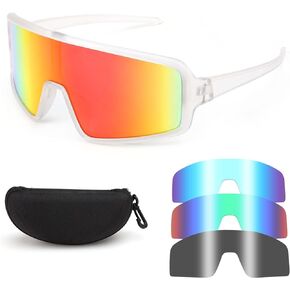 WANWAN Men and Women's Sunglasses, Cycling Sports Glasses 80s Baseball Glasses for Youth Kids Teens