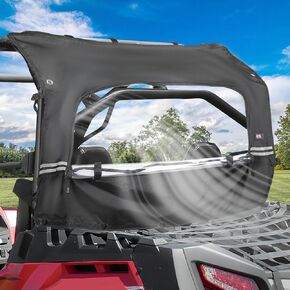 KEMIMOTO Rear Windshield Roll Up/Down Zipper Screen Window Airflow Compatible with CFMOTO ZForce 800 Windshield 2021 2022 800ex/ 800 trail/ 500 trail ZForce 1000 18-19 UTV Soft Windshield Transparent