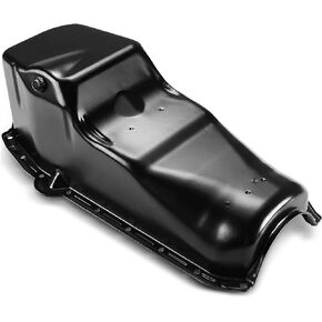 A-Premium Engine Oil Pan Sump with Drain Plug, Compatible with - 1965-1980 - Chevrolet, GMC, Buick, Pontiac & Oldsmobile - Malibu, Impala, Camaro, Corvette, Jimmy, K1500, Skylark, Firebird, Omega
