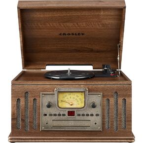 Crosley CR704D-PA Musician 3-Speed Turntable with Radio, Cd/Cassette Player, Aux-in and Bluetooth, Paprika