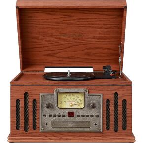 Crosley CR704D-PA Musician 3-Speed Turntable with Radio, Cd/Cassette Player, Aux-in and Bluetooth, Paprika