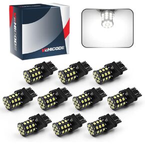 VEHICODE 3157 LED لمبة بيضاء 3047 3057 3156 3156K 3157A 3457 3457A 4057 4157 عكس الذيل الفرامل بدوره إشارة الضوء 4114 4114K النهار تشغيل DRL مصباح المناظر الطبيعية السوبر مشرق (10 حزمة) in Kuwait