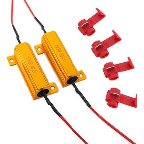 2 PCS 50W 6Ohm Load Resistor for Fix LED Bulb Fast Hyper Flash Turn Signal Blink Error Code (Black)