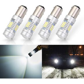 Extremely Bright 1157 1157A 2057 2357 7528 2057A BAY15D 21-SMD 2835 Chipsets 1260 Lumens LED Bulb Replacement White for Car Backup Reverse Brake Tail Turn Signal Lights Bulbs DRL (Pack of 4)