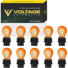 (10 Pack) 3157A 3157NA 3157 Amber Automotive Brake Light Turn Signal Side Marker Light Bulb Standard Replacement