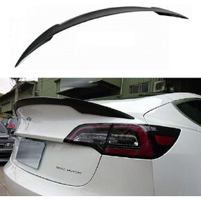 2017-2024 Glossy Black V Type Rear Spoiler Wing for Tesla Model 3 2018 2019 2020 2021 2022 2023 Trunk Lid