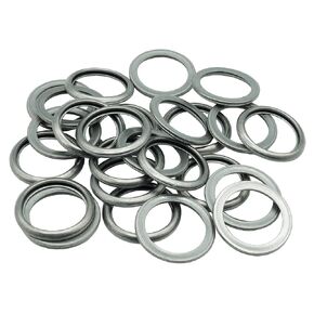 50PCS Metal/Rubber Drain Plug Gasket, Fits 1/2Do, 9/16, M14 Replace 097-025, 65269, 097-828CD, E0FZ-6734-A, E3DZ-6734-A, E9DZ-6734-B, F3DZ-6734-A, F3TZ-6734-A, F77Z-6734-AB, ZZL0-10-403A (24.7x13.5mm)