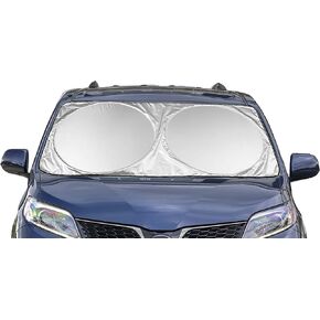Car Windshield Sunshade Jumbo (63" x 35") for Car Truck SUV - UV Protector Shields Auto & Keeps Vehicle Cooler - Easy to Use Large Pop up Sun Shade