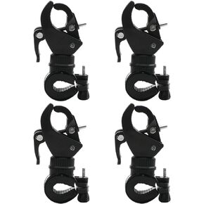 4pcs Universal Bike Bicycle Flashlight Lamp Mount Clamp Stand Holder 360º Rotation, Black