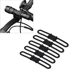 Alomejor 5pcs Bicycle Silicone Strap Universal Bike Silicone Holding Strap for Bike Light Flashlight Cellphone and More