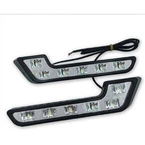 2 قطعة على شكل حرف L 6 LED أبيض 12 فولت مصباح قيادة مقاوم للماء ملحقات سيارة خفيفة للضباب مناسبة عالميًا in Kuwait