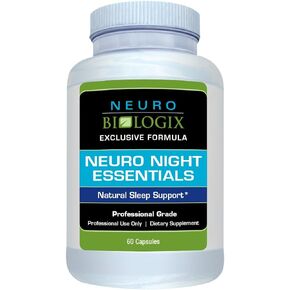 Neurobiologix Neuro Night Essentials - Natural Sleep Supplement - GABA, Melatonin Along with 5 Other nutrients