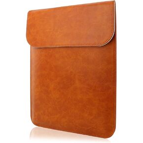 Allinside 15-16" Laptop Sleeve Compatible with MacBook Pro 16 2019-2021 M1 Pro M1 Max (A2485 A2141)/ MacBook Pro 15 2010-2019 (A1990 A1707 A1398), PU Leather Laptop Case, Brown