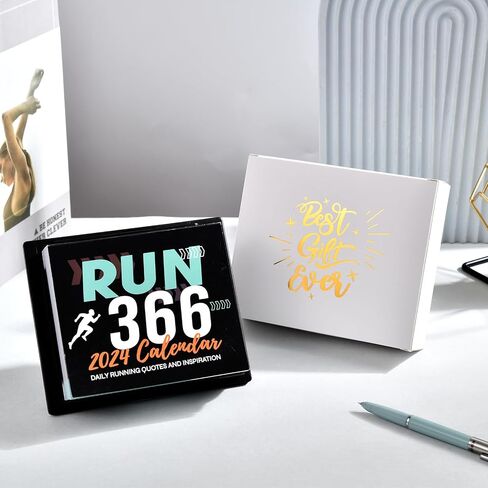 2024 Desk Calendar - Daily Calendar for desk 2024, Running Gear, 5.85'' x 4.85'', 2024 Runner's Daily Desk Calendar, Daily Running Quotes and Inspiration for Runners - Black in Saudi Arabia
