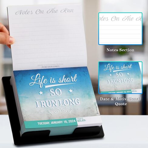 2024 Desk Calendar - Daily Calendar for desk 2024, Running Gear, 5.85'' x 4.85'', 2024 Runner's Daily Desk Calendar, Daily Running Quotes and Inspiration for Runners - Black in Saudi Arabia