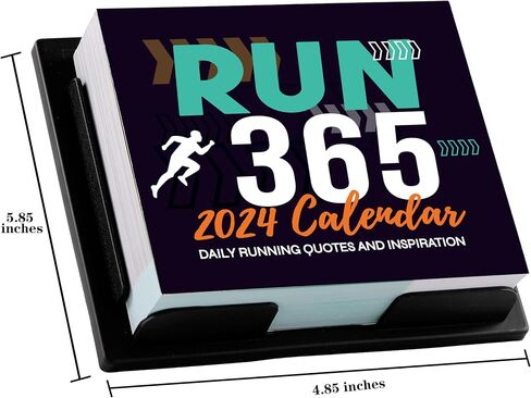 2024 Desk Calendar - Daily Calendar for desk 2024, Running Gear, 5.85'' x 4.85'', 2024 Runner's Daily Desk Calendar, Daily Running Quotes and Inspiration for Runners - Black in Saudi Arabia