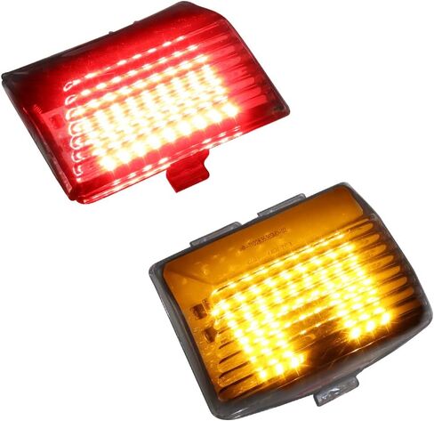 DTR2017 Smoked Front Amber Rear Red LED Fender Tip Lights Taillight for Harley Softail Heritage, Sportster, Road Glide Touring Fatboy Electra Glide FLHTC FLHTK FLTRU FLHTKL in Kuwait