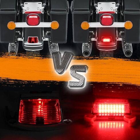 DTR2017 Smoked Front Amber Rear Red LED Fender Tip Lights Taillight for Harley Softail Heritage, Sportster, Road Glide Touring Fatboy Electra Glide FLHTC FLHTK FLTRU FLHTKL in Kuwait